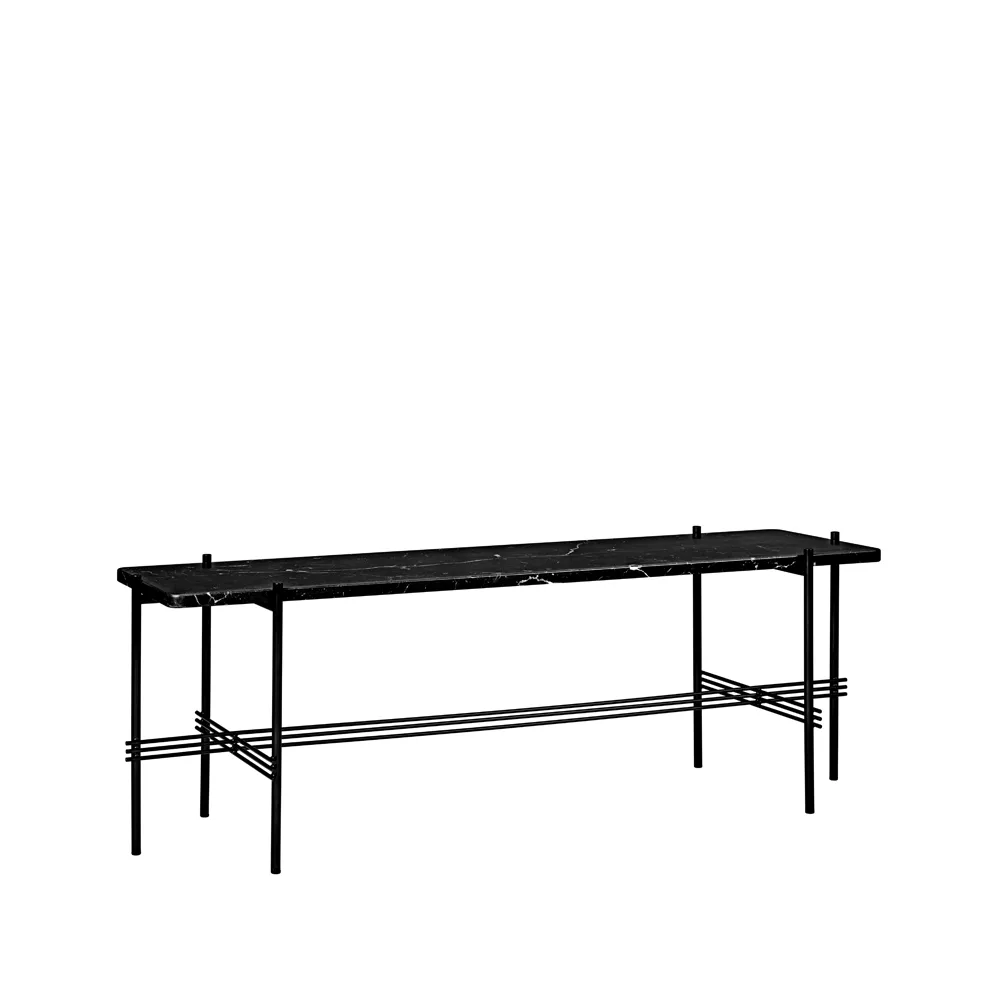 TS Console 1 北欧简约风格玄关桌, 大理石纹_黑色_黑色漆面支架 GUBI