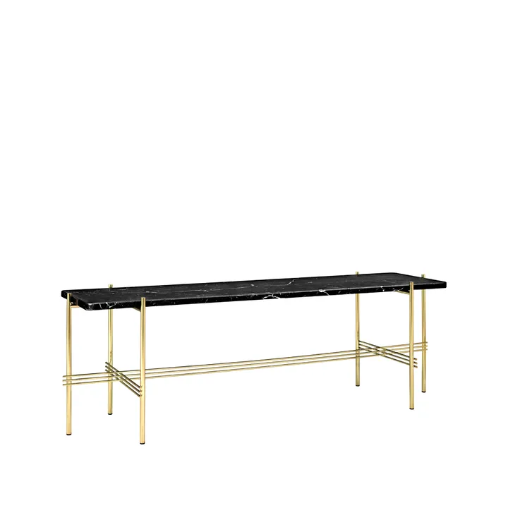 TS Console 1 北欧简约风格玄关桌 - 大理石纹_黑色_黄铜腿 - GUBI
