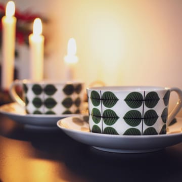 古斯塔夫 Berså复古绿叶系列 茶杯（含碟）350ml - 绿色 - Gustavsbergs Porslinsfabrik