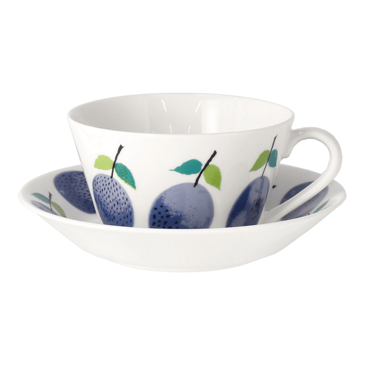 古斯塔夫 Prunus蓝李系列 茶杯（含碟子）15.3cm  - 25 cl - Gustavsbergs Porslinsfabrik