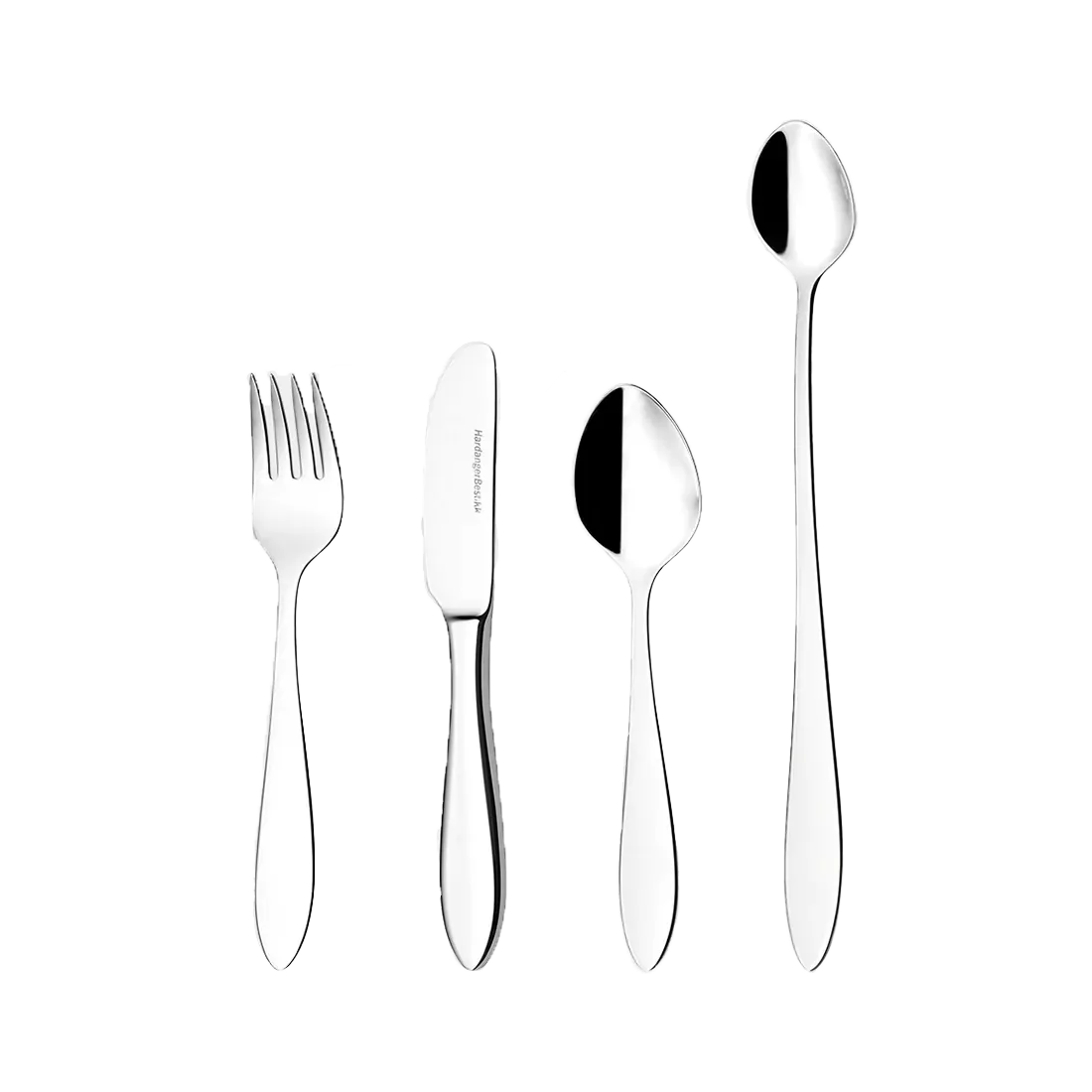 Fjord 儿童餐具 4件, Stainless steel Hardanger Bestikk