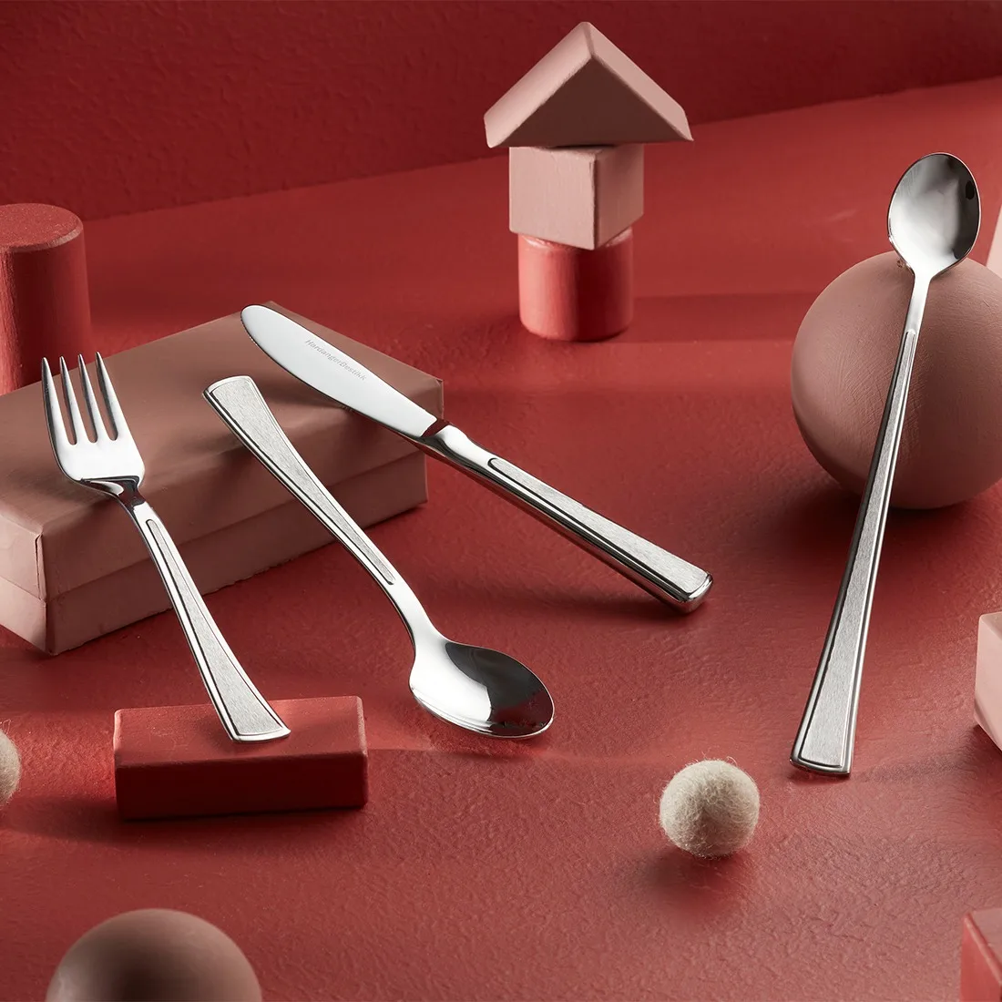 Ramona 儿童餐具 4件, Stainless steel Hardanger Bestikk