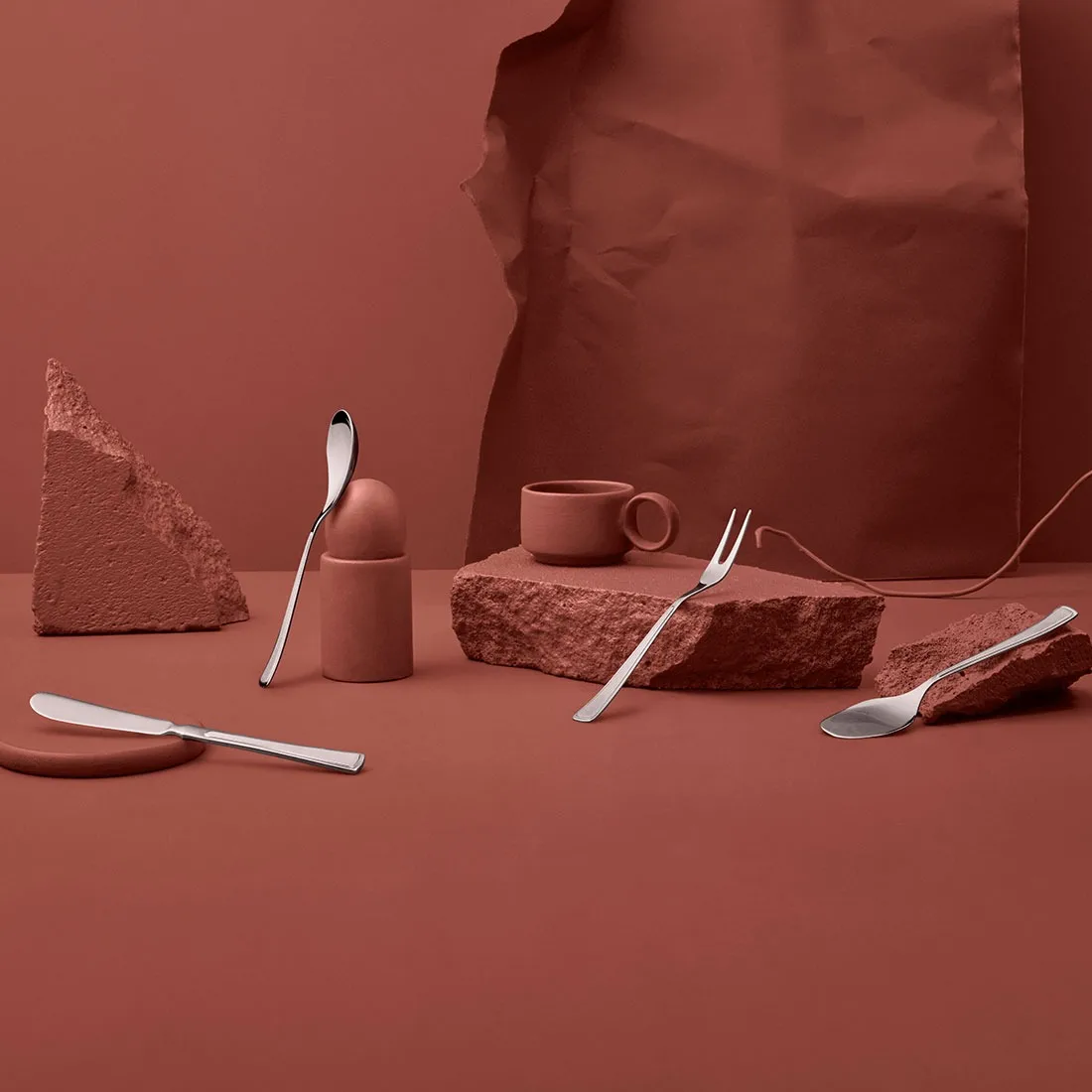 Ramona frukostset 刀叉勺 5件, Stainless steel Hardanger Bestikk