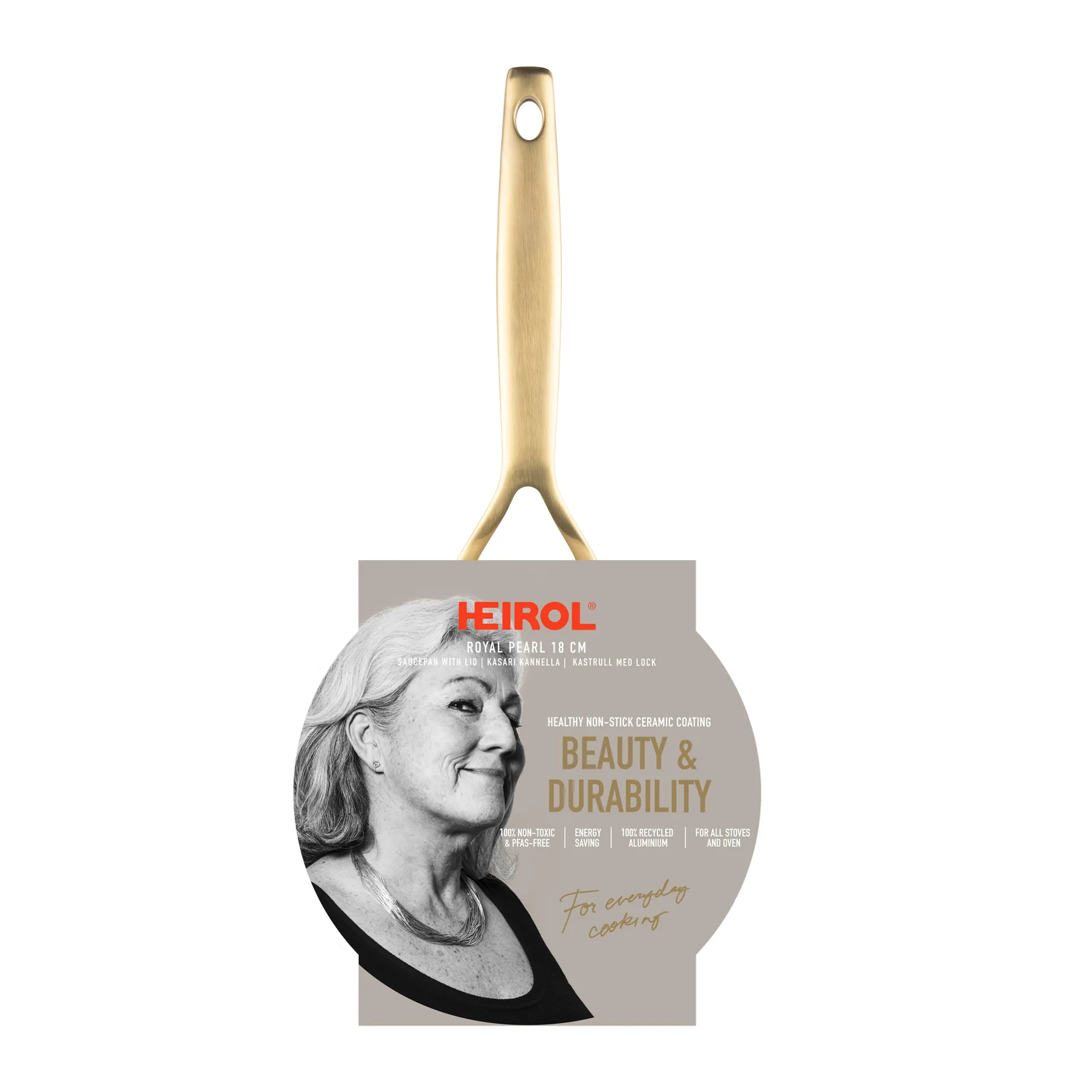 Heirol Royal Pearl saucepan （含盖子） Ø18 cm, 白色-金色 Heirol