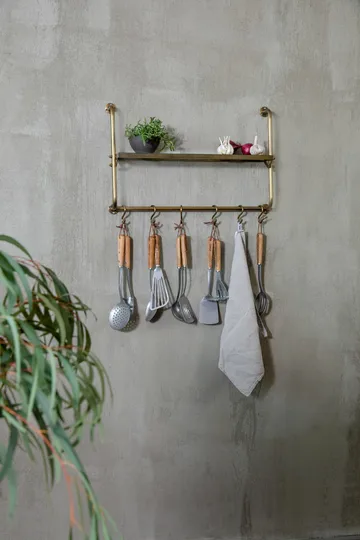 Stainless steel serving 勺子 with hole 34 cm - Beech - Heirol