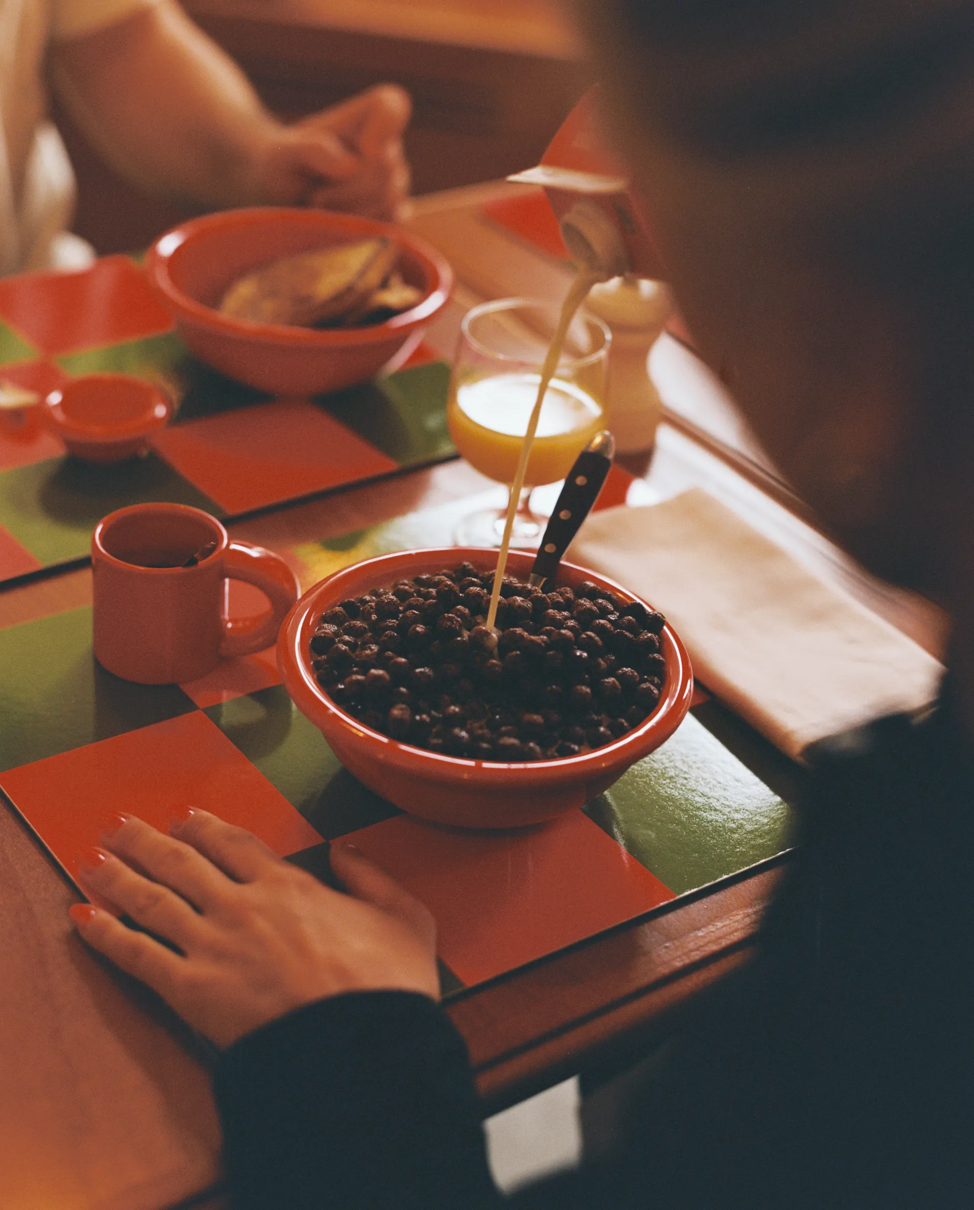 Check 餐垫 30x40 cm 两件套装, Butter-burgundy Hem