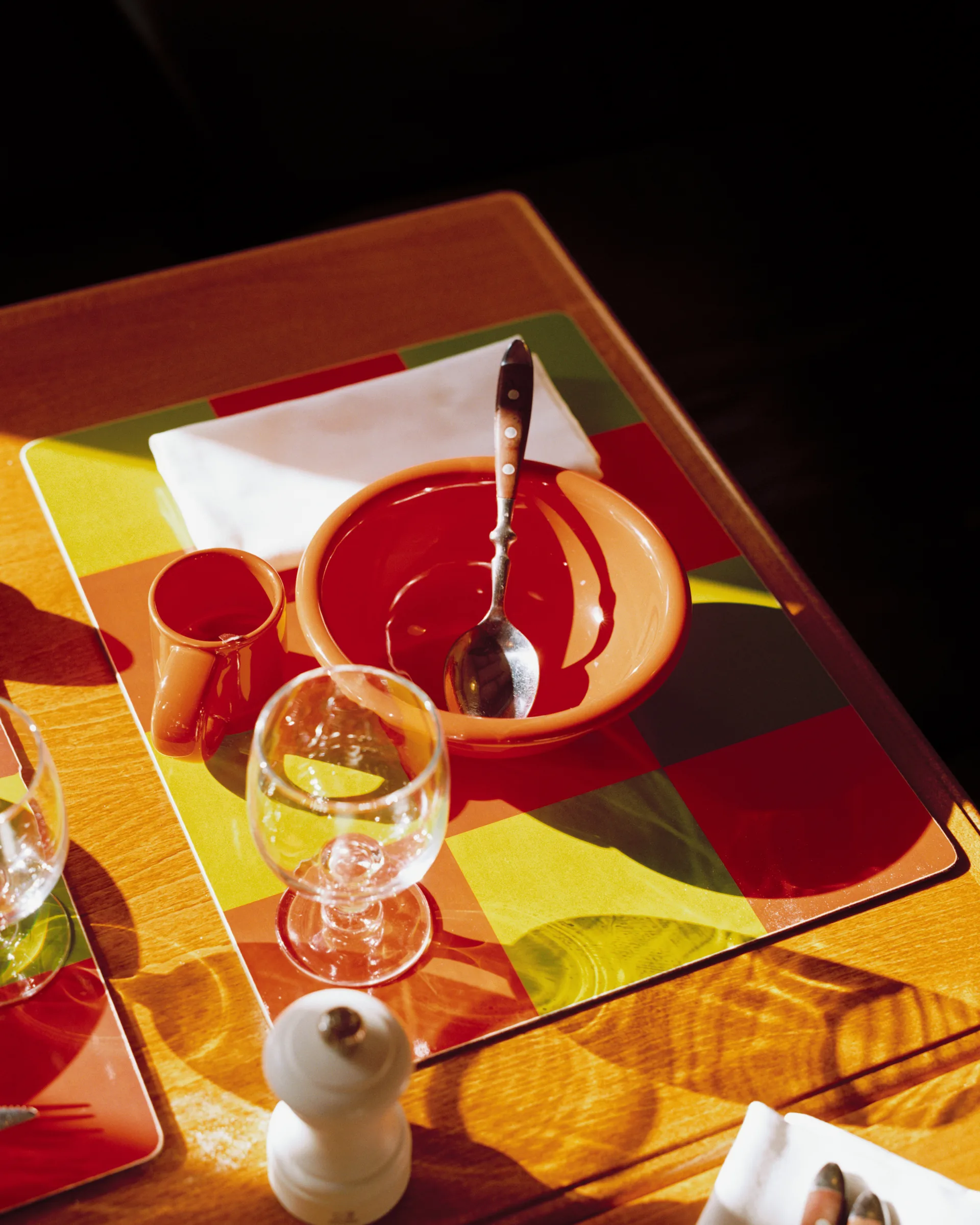 Check 餐垫 30x40 cm 两件套装, Honey-粉色 Hem