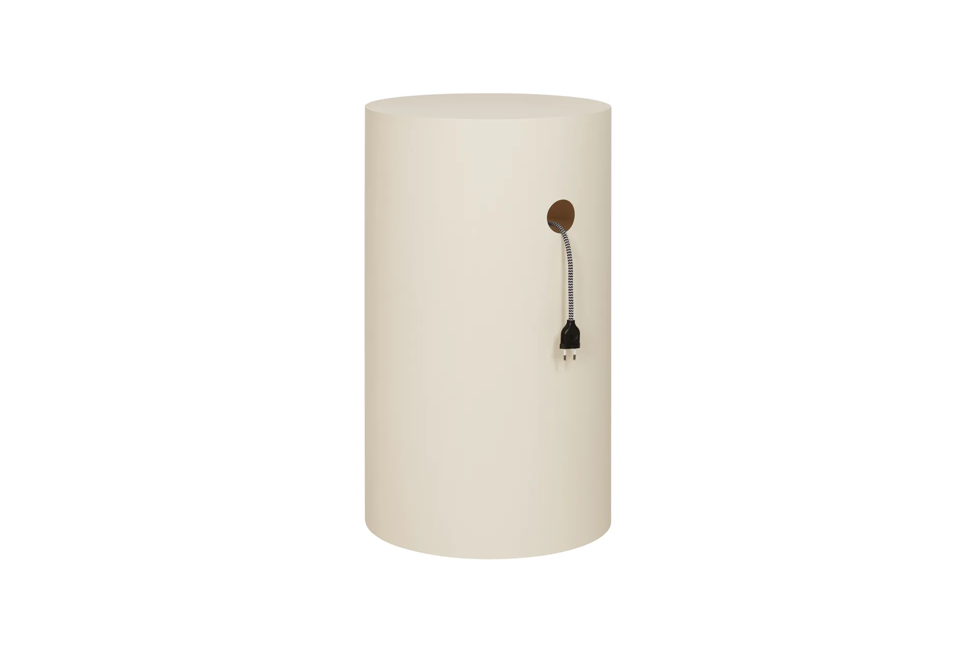 Hide pedestal Ø38x68 cm, Light 象牙白 textured Hem