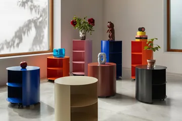 Hide pedestal Ø38x68 cm - Ultramarine 蓝色 textured - Hem