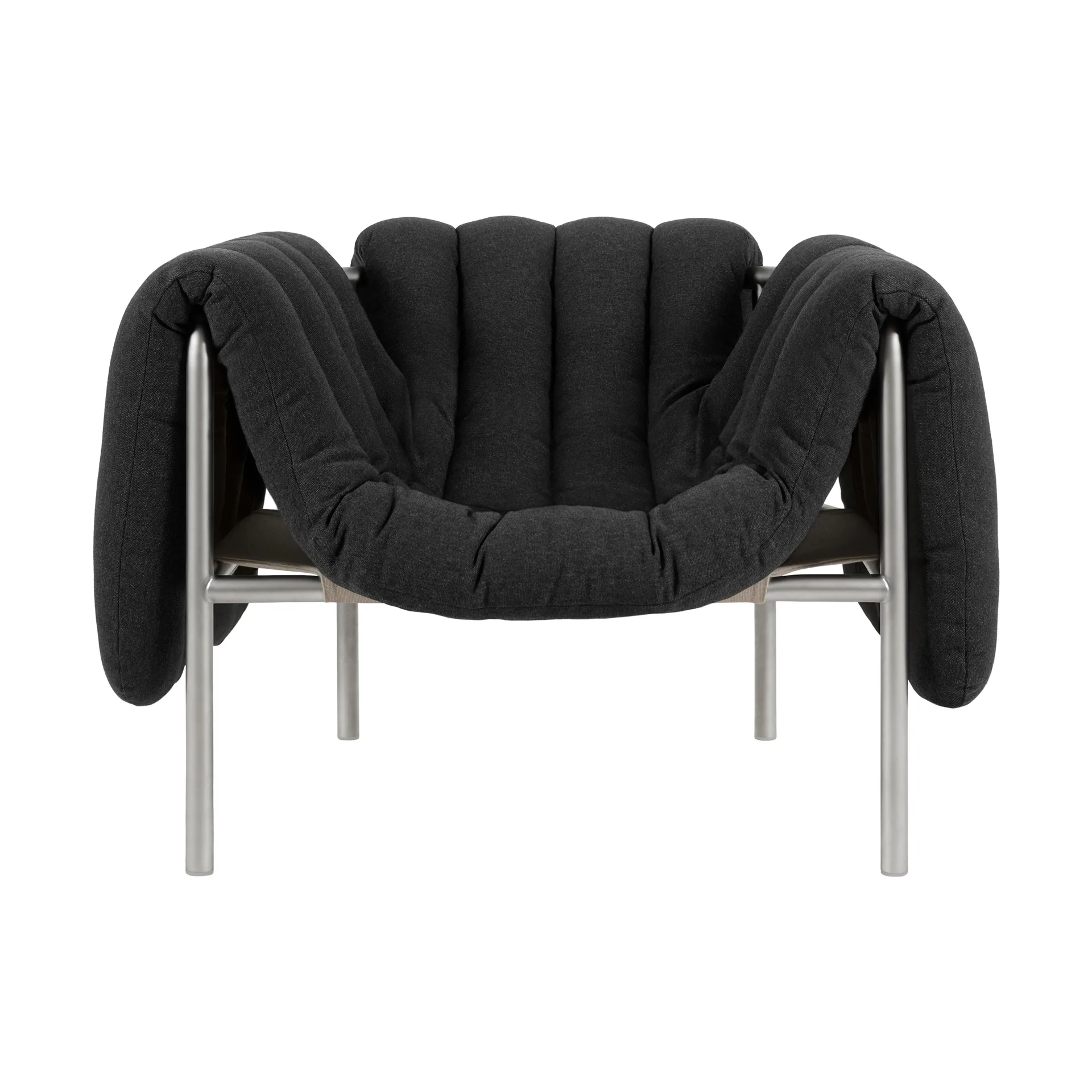Puffy lounge 椅子, Anthracite-不锈钢 Hem