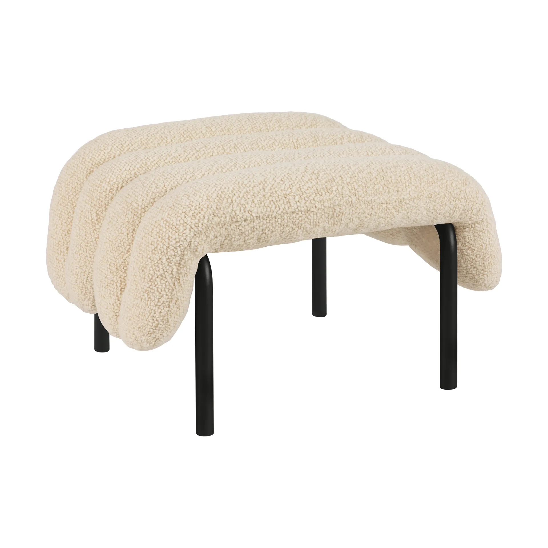 Puffy ottoman 58x67 cm, Eggshell-黑色 灰色 Hem