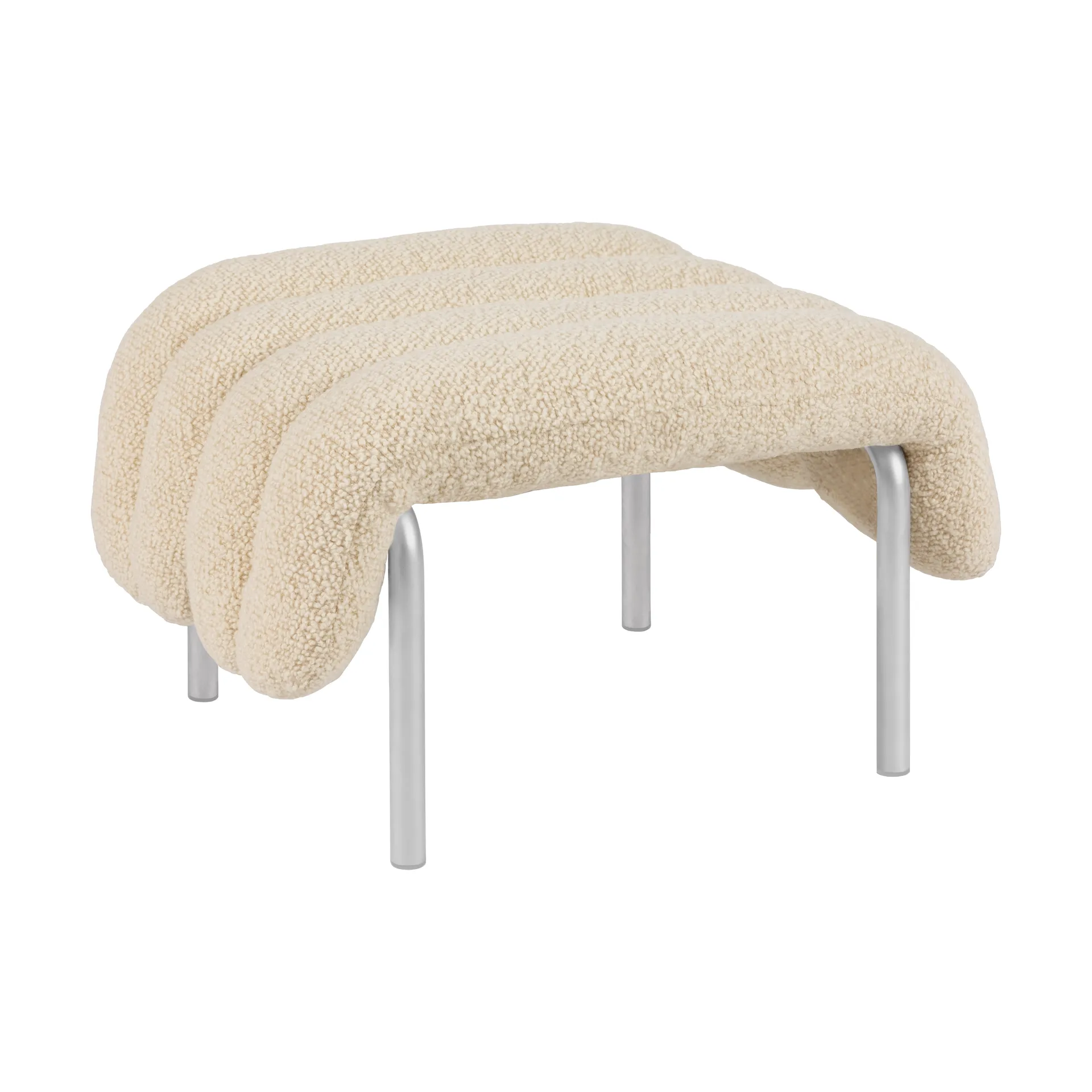 Puffy ottoman 58x67 cm, Eggshell-不锈钢 Hem