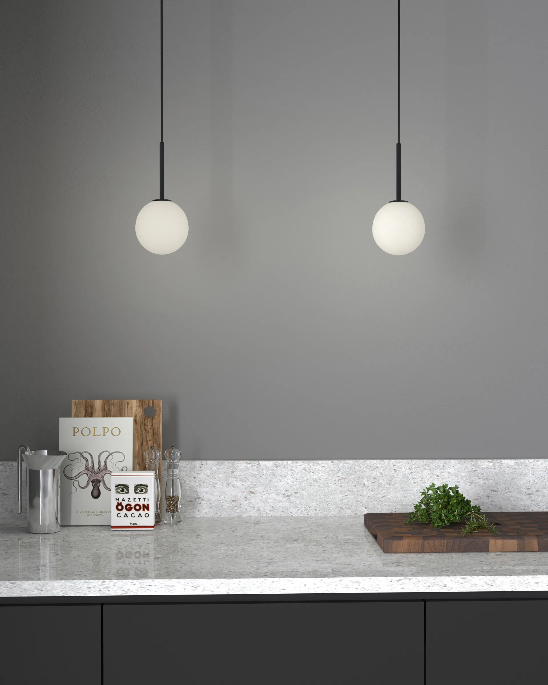 Ballon 吊灯, 哑光 黑色 Herstal