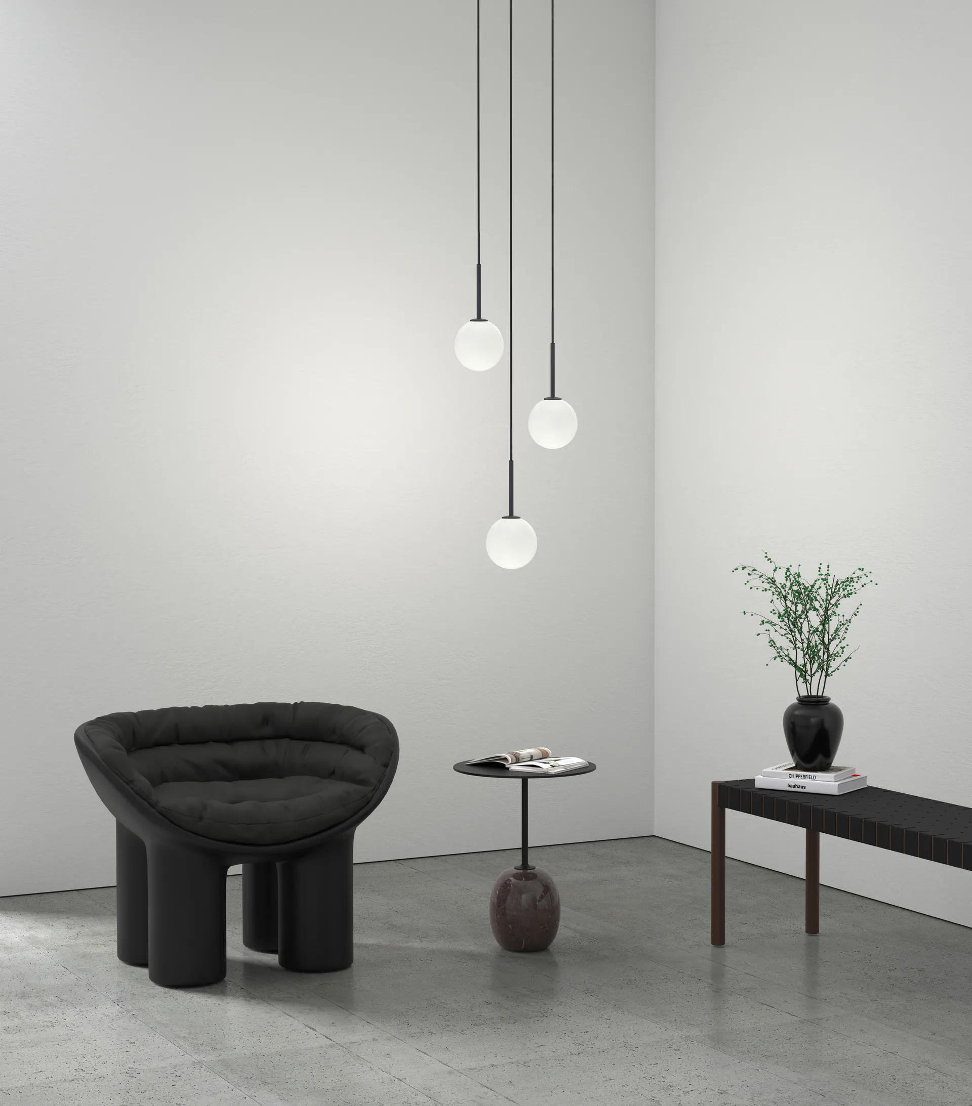 Ballon 吊灯, 哑光 黑色 Herstal