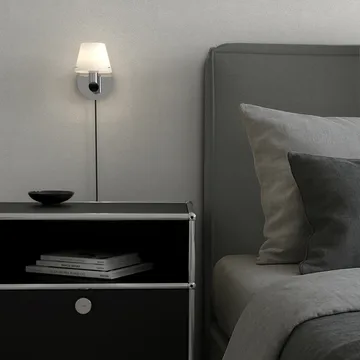 Gil 壁灯 - 铬色-欧泊玻璃 - Herstal