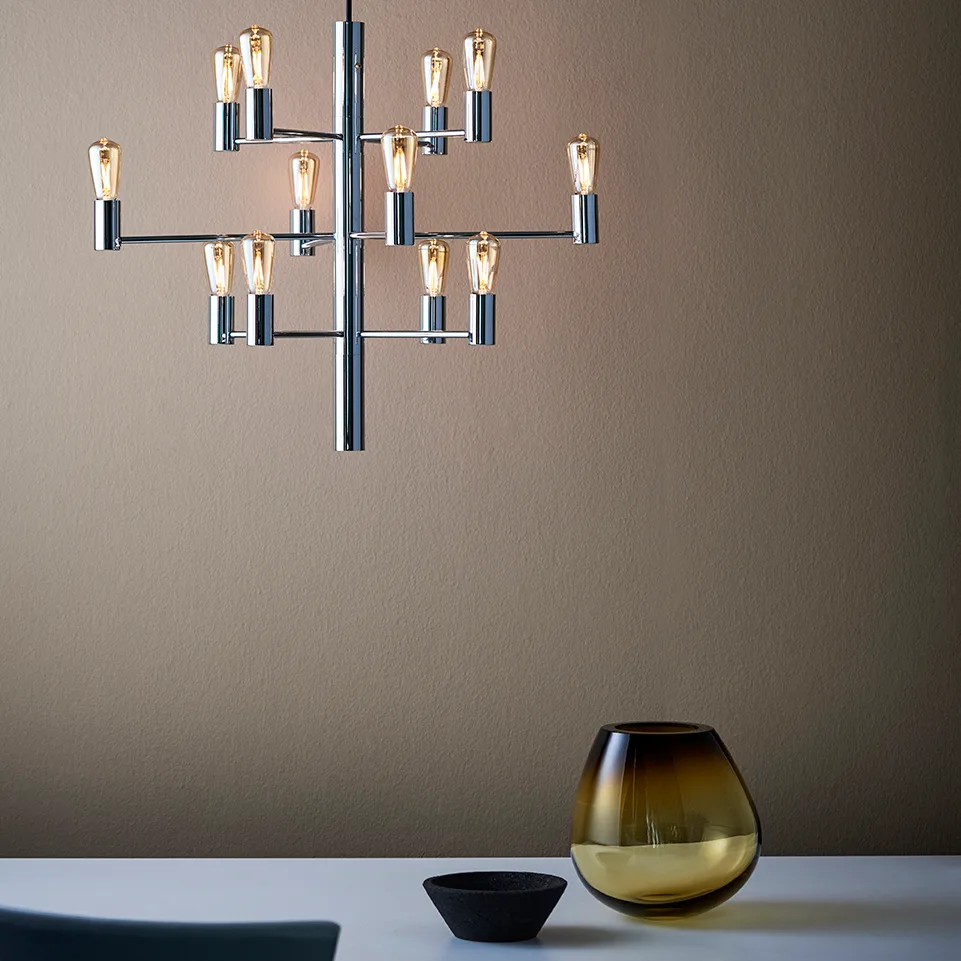 Manola 12 枝形吊灯, chrome Herstal