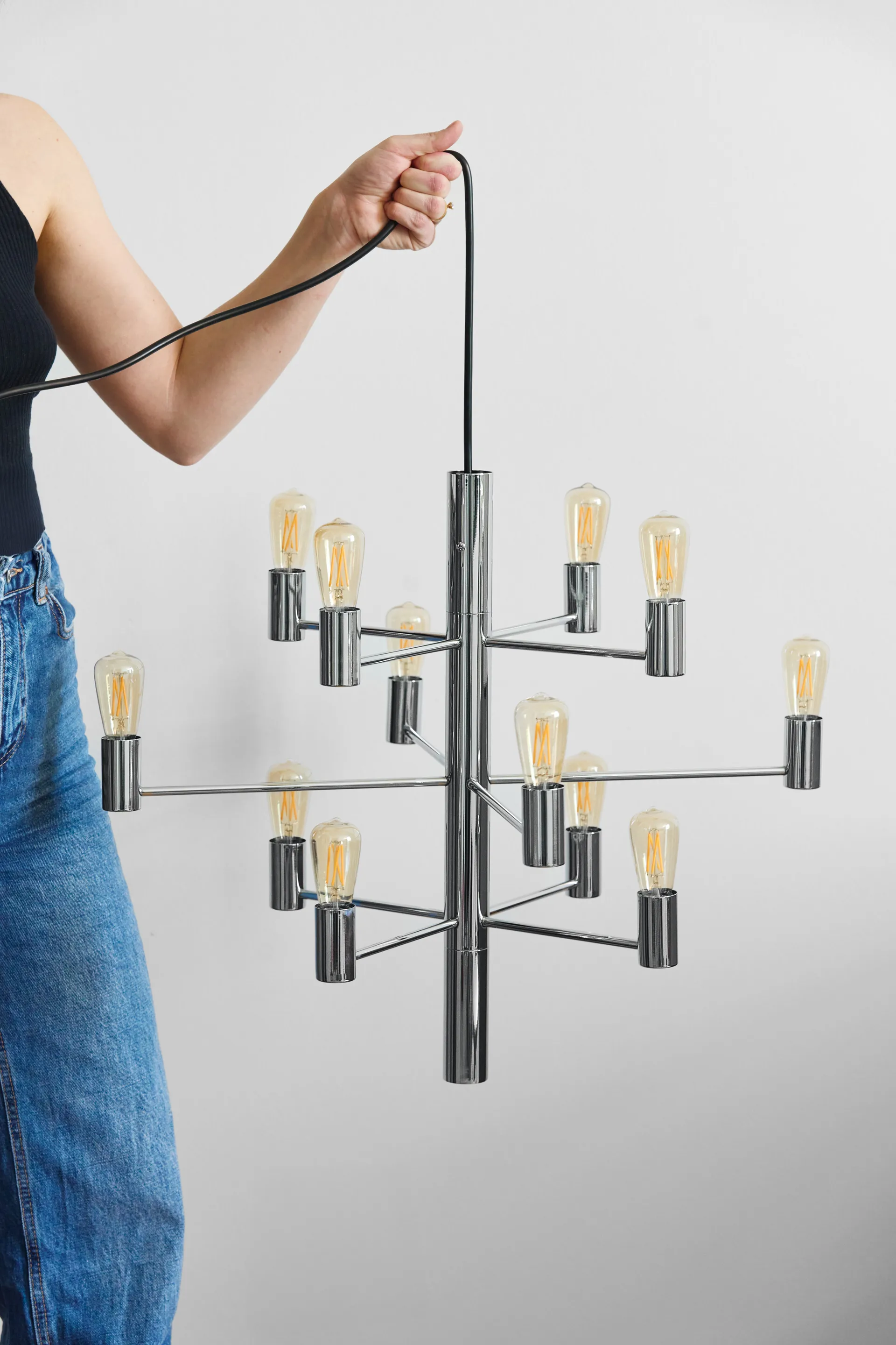 Manola 12 枝形吊灯, chrome Herstal