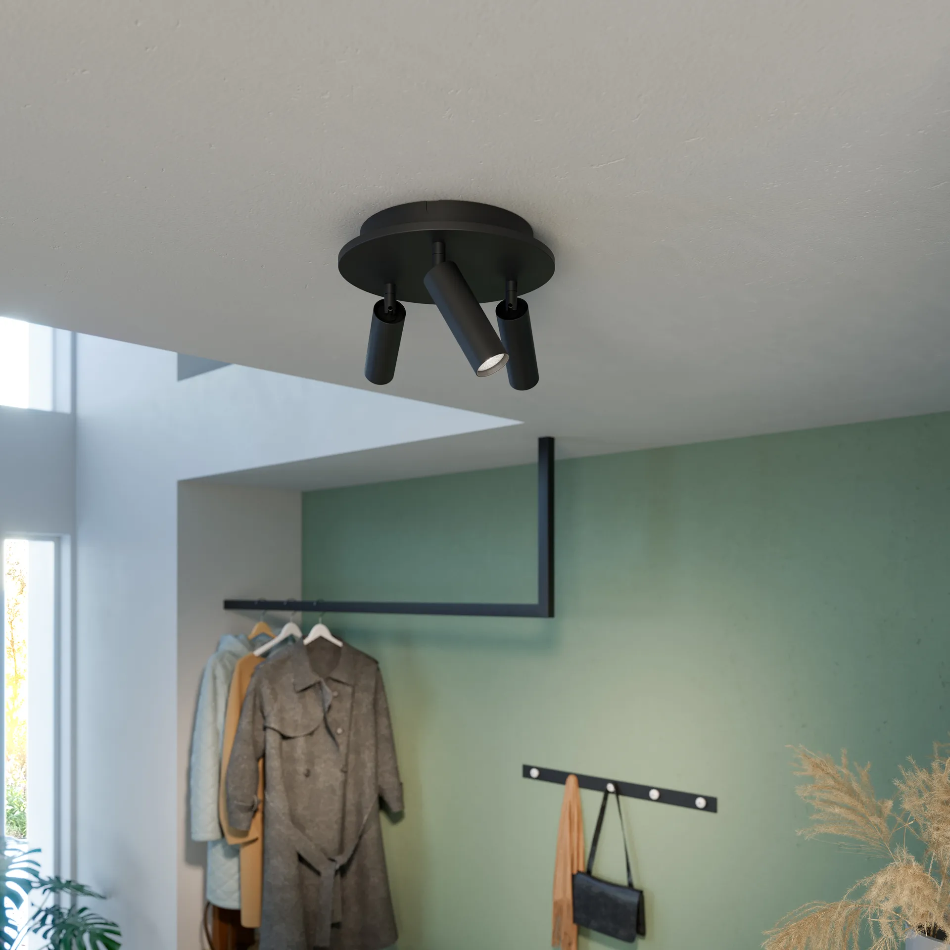 Pipeline spotlight rund 3, 哑光 黑色 Herstal