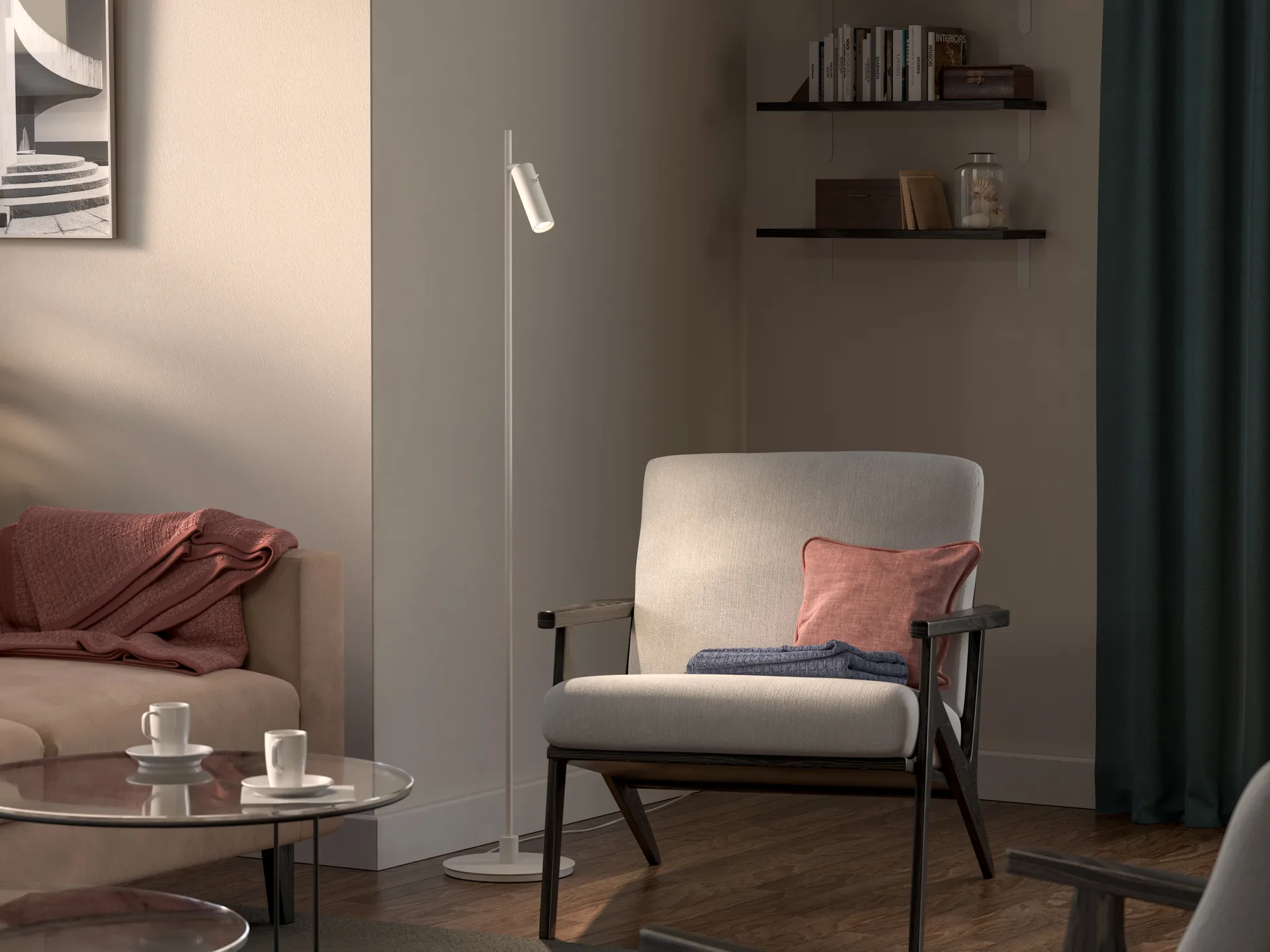 Pipeline 落地灯, 哑光 白色 Herstal