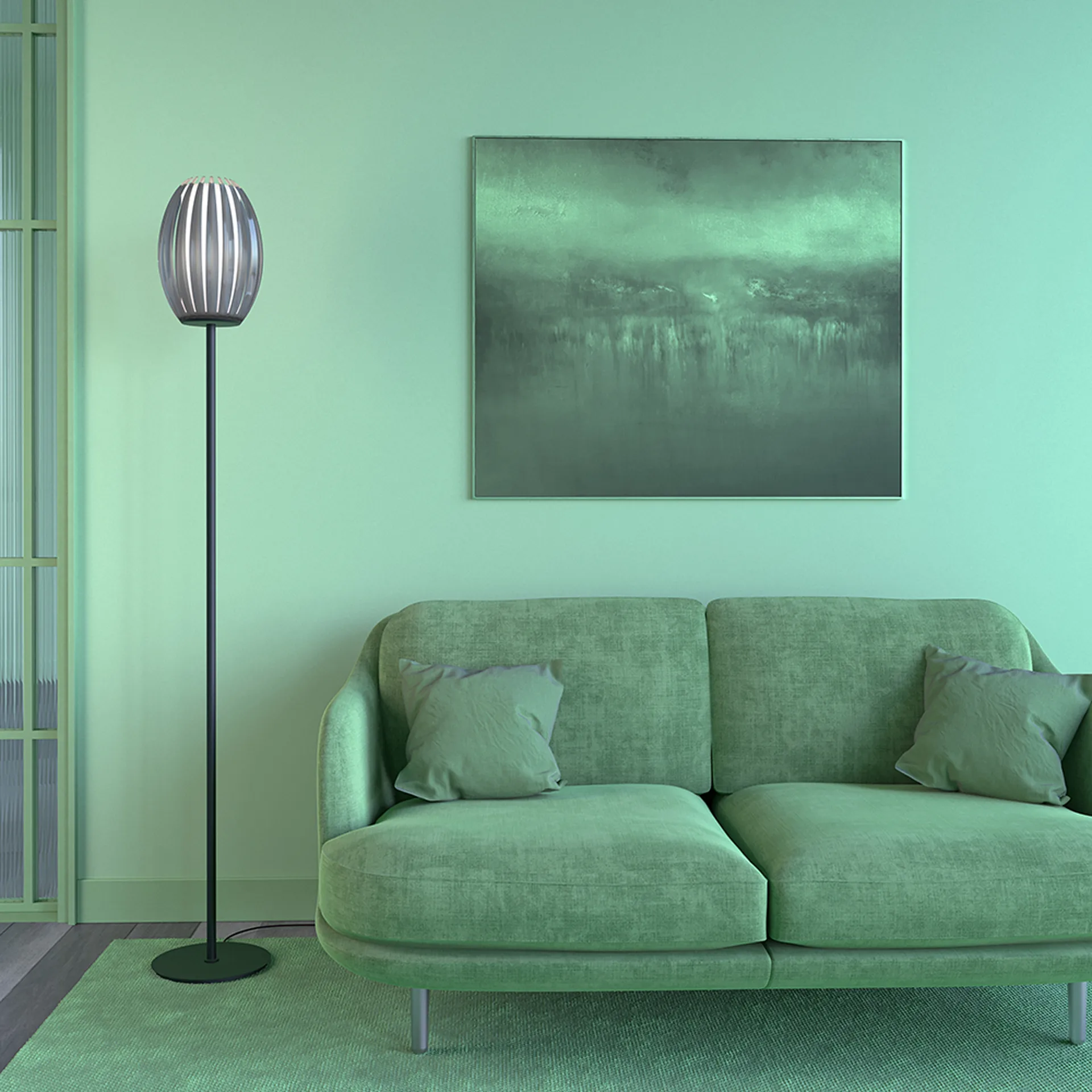 Tentacle 落地灯 165 cm, Black-Smoked Herstal