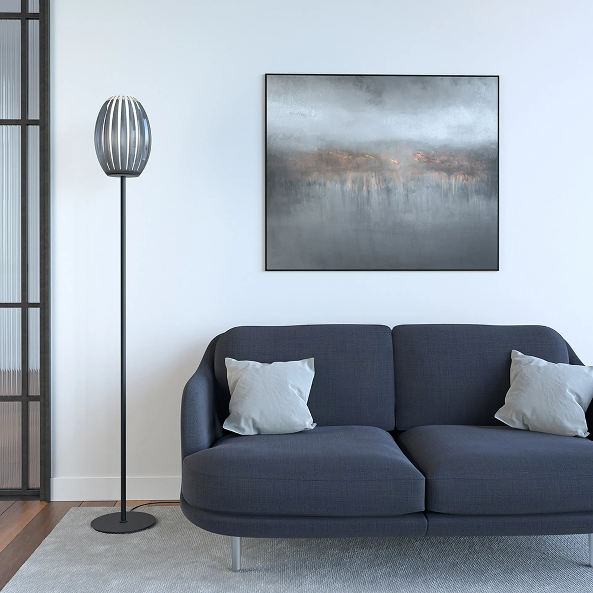 Tentacle 落地灯 165 cm, Black-Smoked Herstal