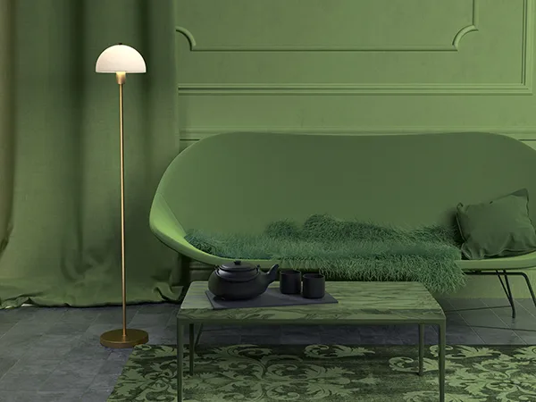 Vienda 落地灯, 黄铜色-白色玻璃 Herstal