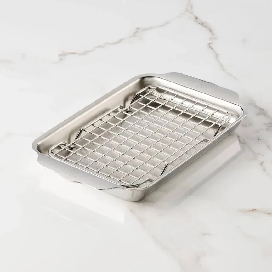 Hestan Ovenbond 带冷却架烤盘, 不锈钢，16.8x28.8cm Hestan