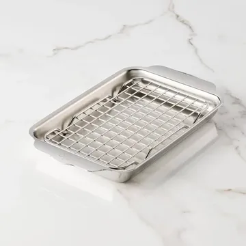 Hestan Ovenbond 带冷却架烤盘 - 不锈钢，16.8x28.8cm - Hestan