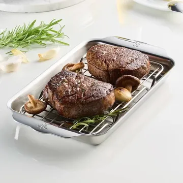 Hestan Ovenbond 带冷却架烤盘 - 不锈钢，16.8x28.8cm - Hestan
