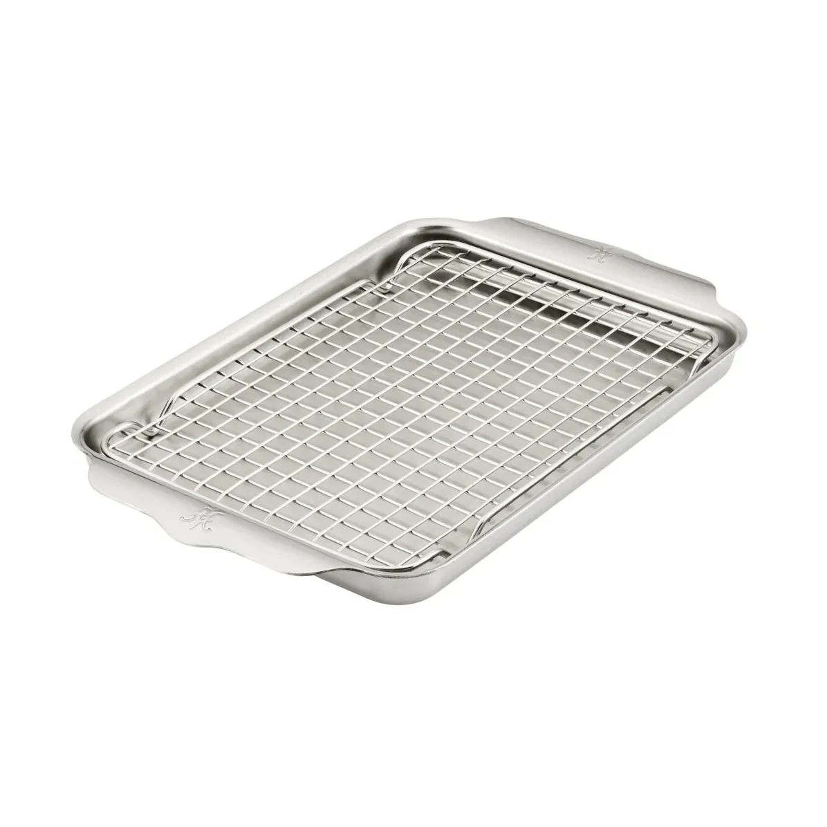 Hestan OvenBond 石英平底锅配烤箱烤架, 不锈钢，24x39cm Hestan