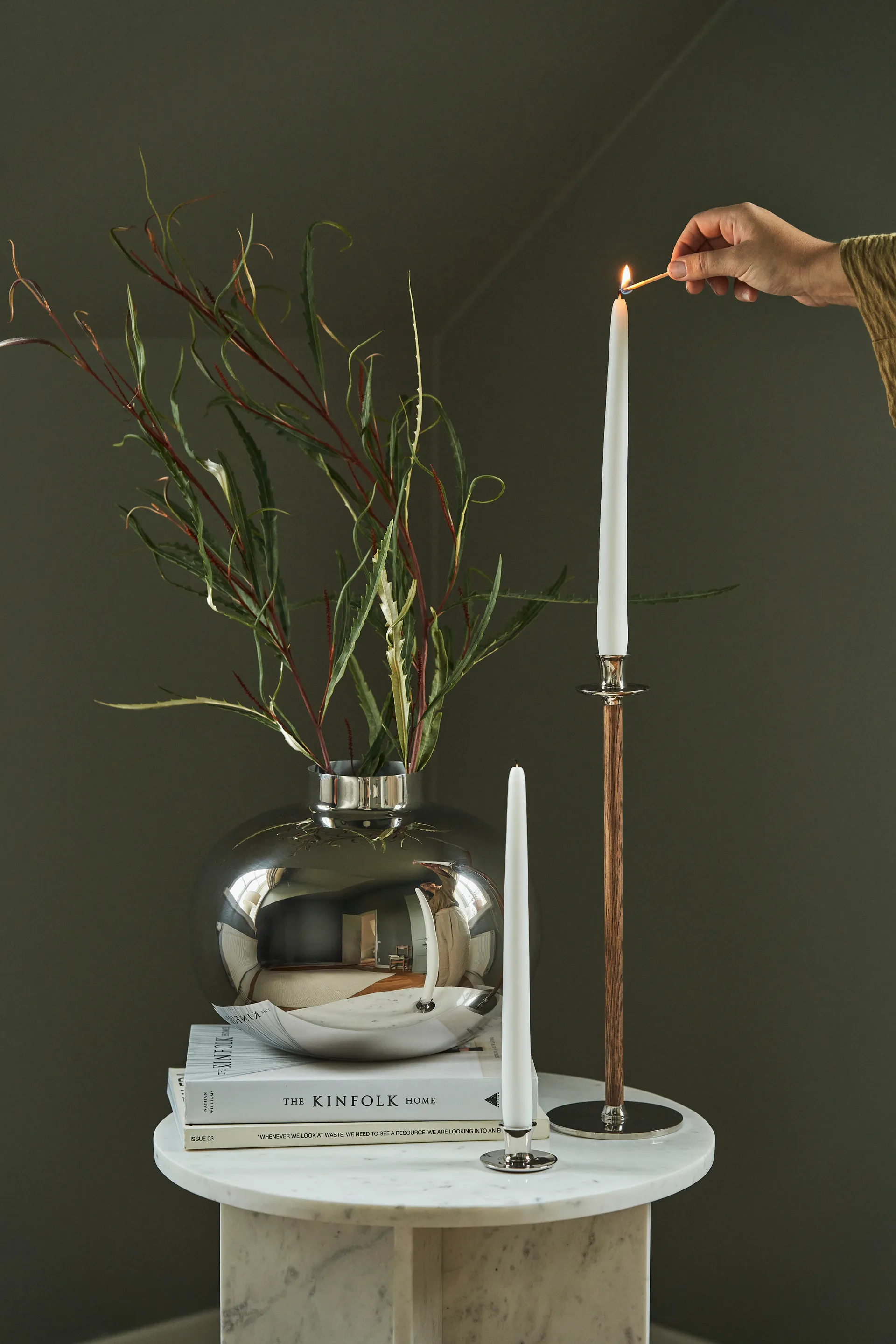 Amico 花瓶 Ø29 cm, Nickel-plated brass Hilke Collection