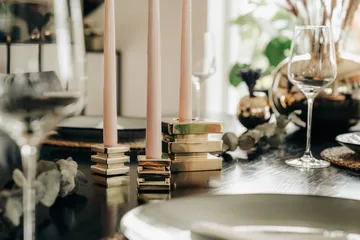 Cara candle sticks - Solid brass - Hilke Collection