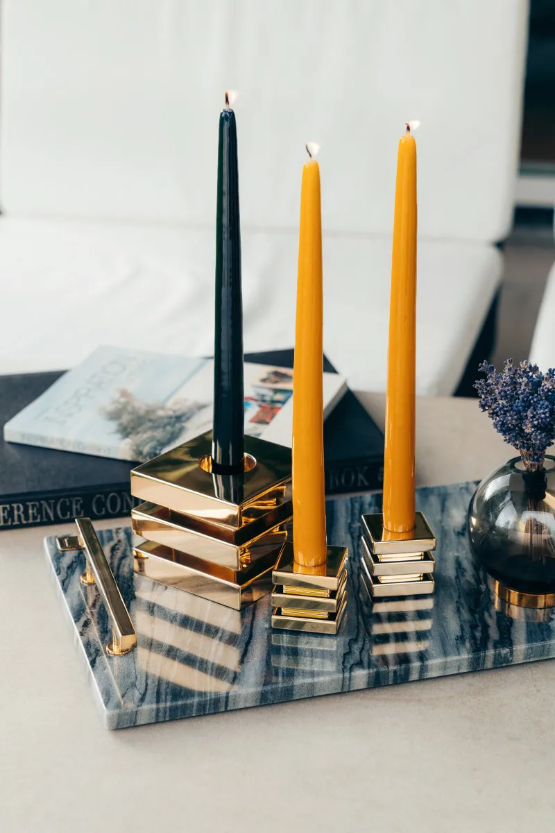 Cara candle sticks, Solid brass Hilke Collection