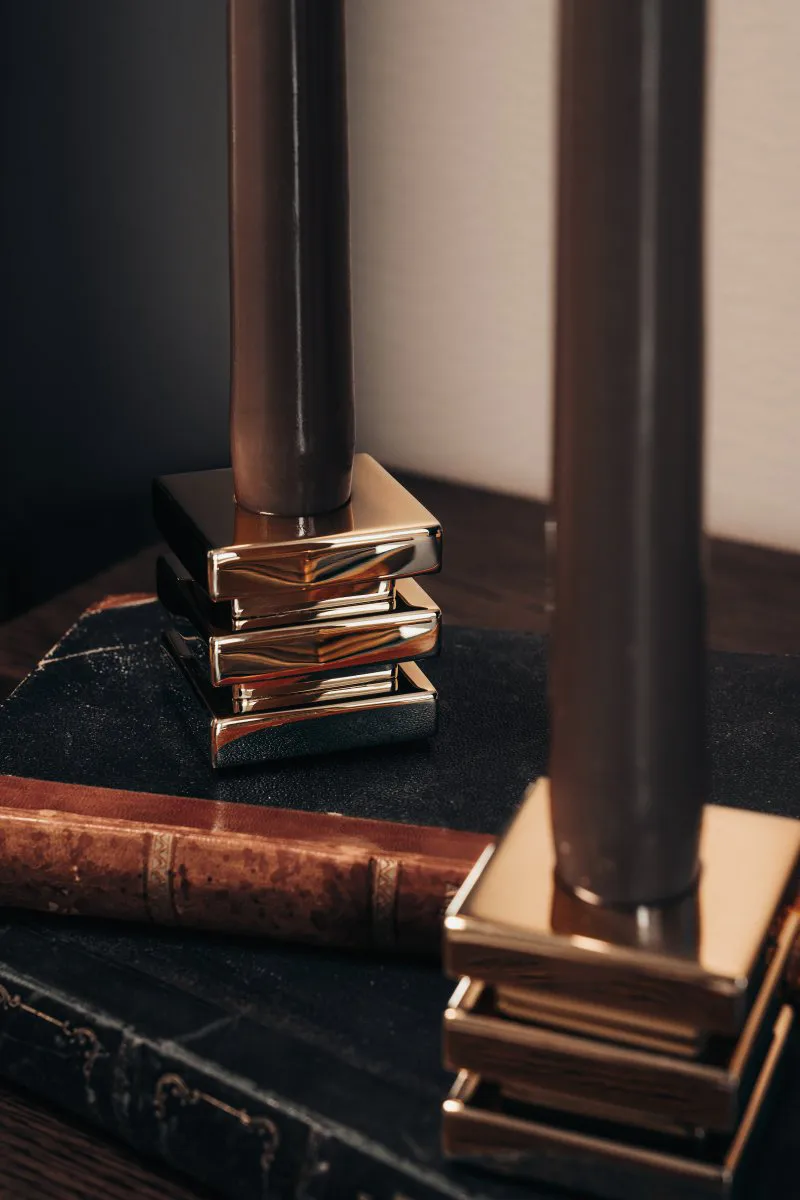 Cara candle sticks, Solid brass Hilke Collection
