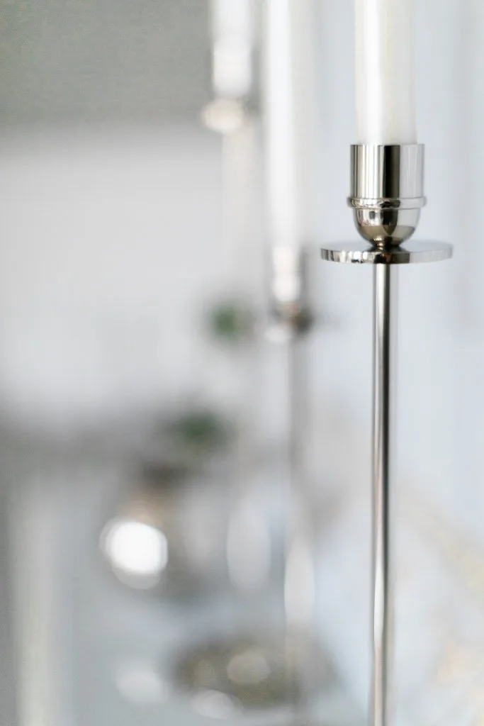 Chiaro Di Luna 烛台 30 cm, Nickel-plated brass Hilke Collection