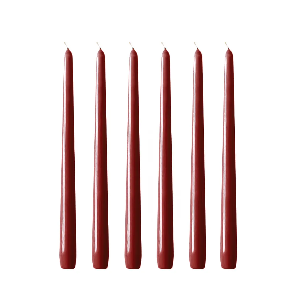 Herrgårdsljus 蜡烛30cm 6件装, 酒红色 红色 glossy Hilke Collection
