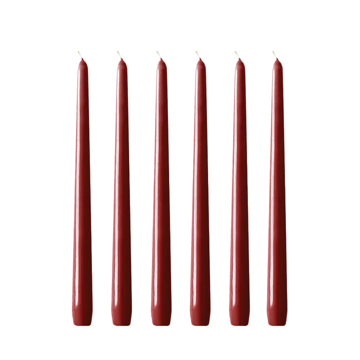 Herrgårdsljus 蜡烛30cm 6件装 - 酒红色 红色 glossy - Hilke Collection