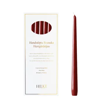 Herrgårdsljus 蜡烛30cm 6件装 - 酒红色 红色 glossy - Hilke Collection