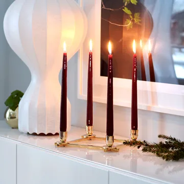 Herrgårdsljus 蜡烛30cm 6件装 - 酒红色 红色 glossy - Hilke Collection