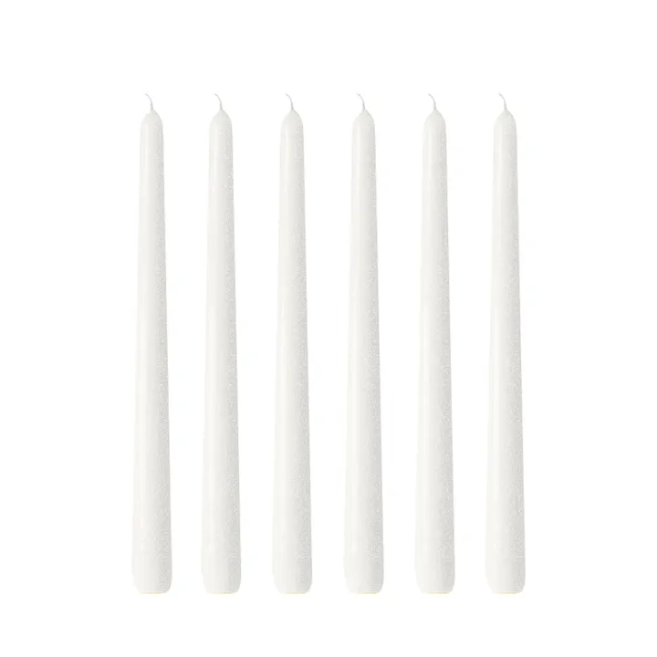 Herrgårdsljus 蜡烛30cm 6件装 - 亮面珍珠白 - Hilke Collection