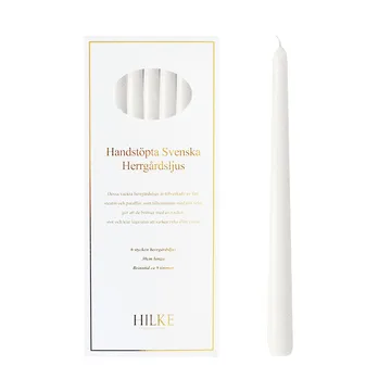 Herrgårdsljus 蜡烛30cm 6件装 - 亮面珍珠白 - Hilke Collection