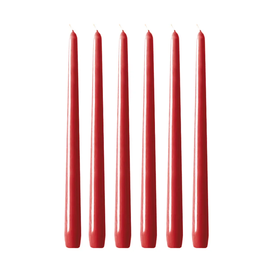 Herrgårdsljus 蜡烛30cm 6件装, 亮面红色 Hilke Collection