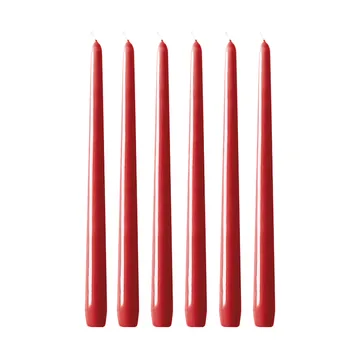 Herrgårdsljus 蜡烛30cm 6件装 - 亮面红色 - Hilke Collection