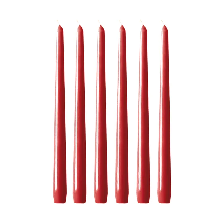 Herrgårdsljus 蜡烛30cm 6件装 - 亮面红色 - Hilke Collection