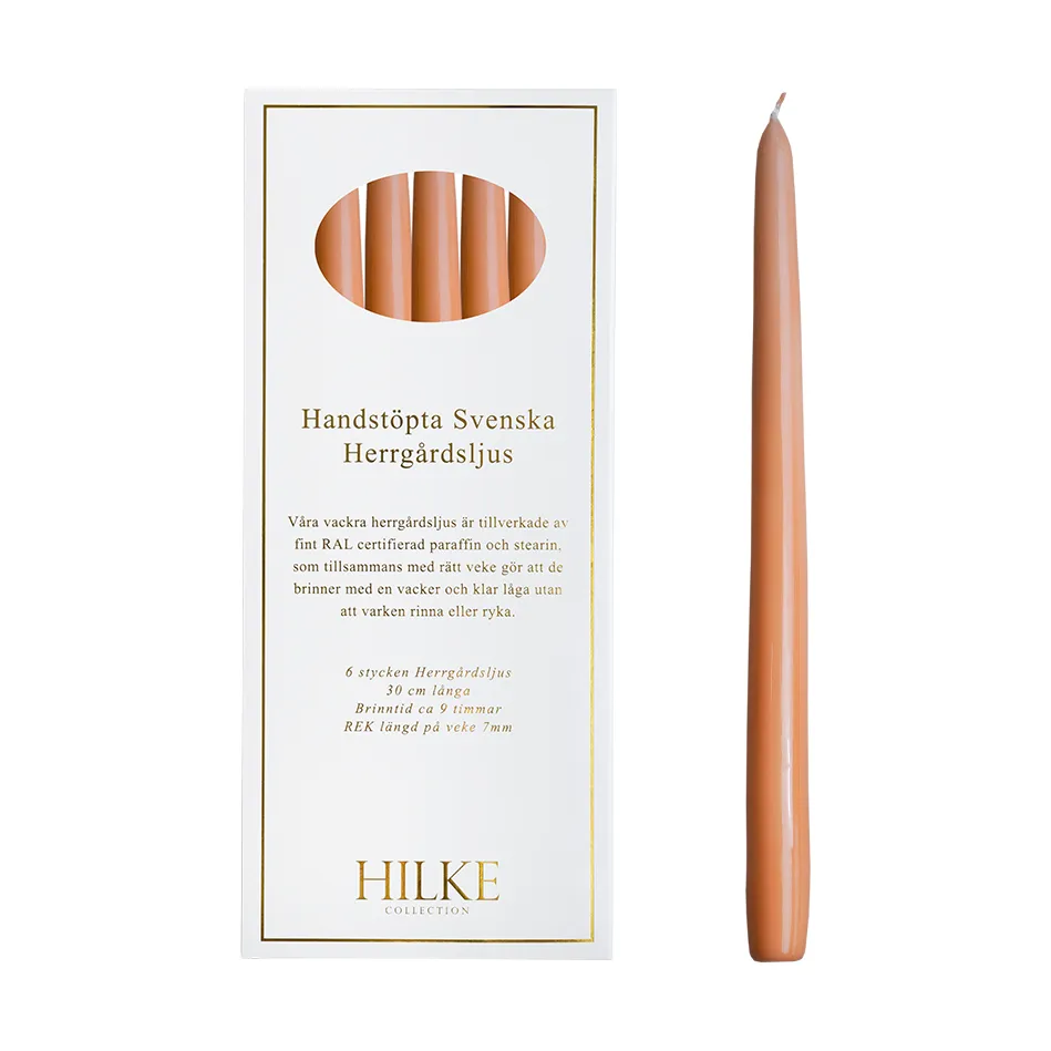 Herrgårdsljus 蜡烛30cm 6件装, 杏色 Hilke Collection
