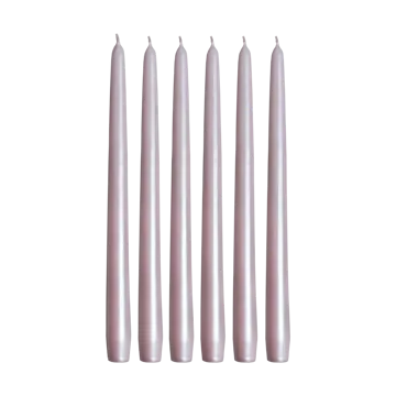 Herrgårdsljus 蜡烛30cm 6件装 - 珍珠灰粉色 - Hilke Collection