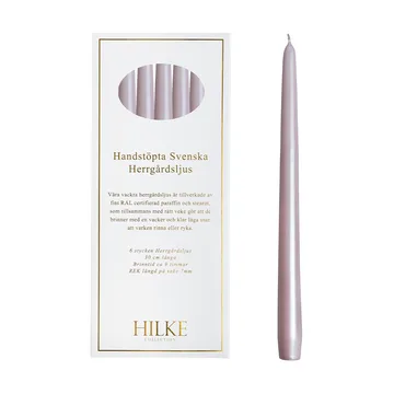 Herrgårdsljus 蜡烛30cm 6件装 - 珍珠灰粉色 - Hilke Collection