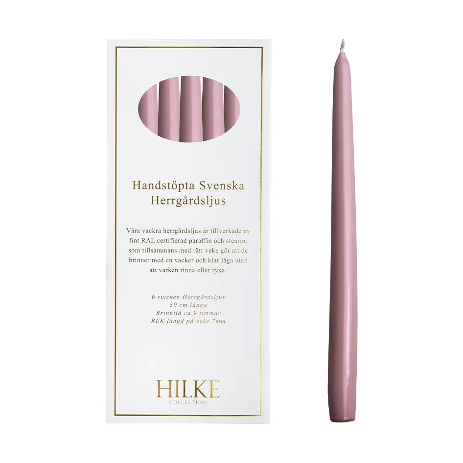 Herrgårdsljus 蜡烛30cm 6件装, 金属粉色 Hilke Collection