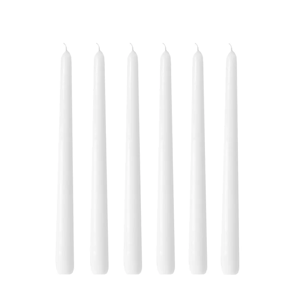 Herrgårdsljus 蜡烛30cm 6件装, 亮面白色 Hilke Collection