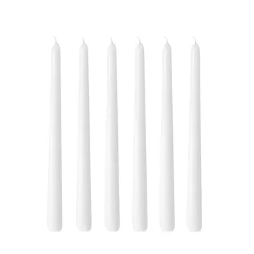 Herrgårdsljus 蜡烛30cm 6件装 - 亮面白色 - Hilke Collection
